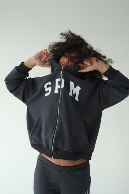 ნაცრისფერი ოვერსაიზ ჟაკეტი