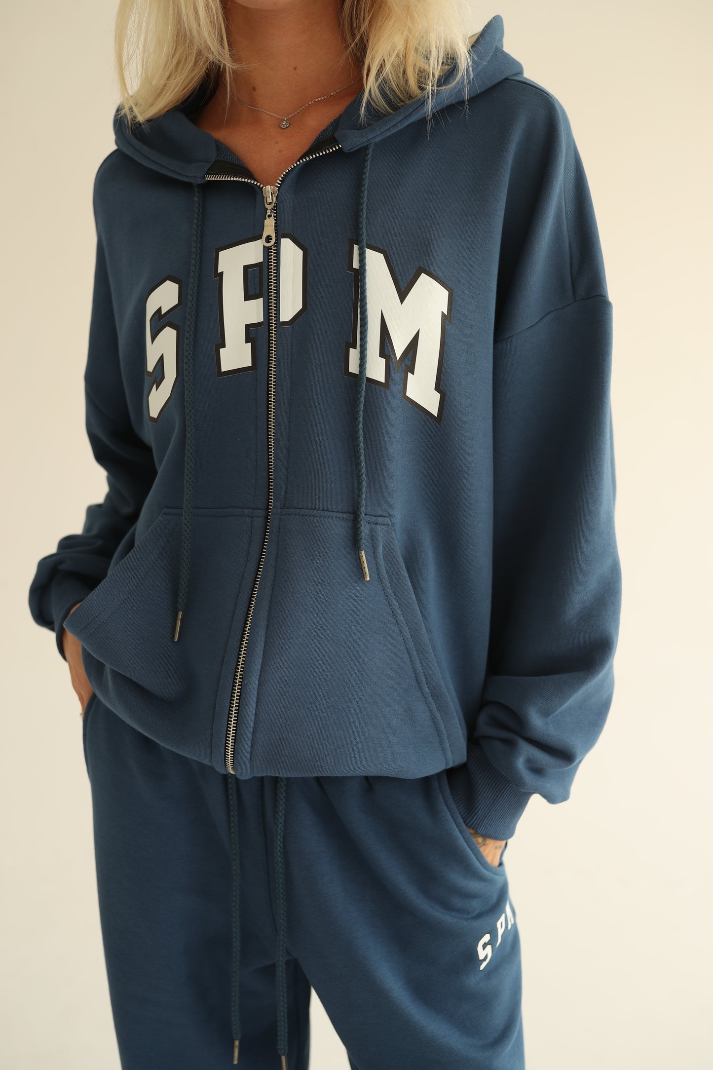 Midnight blue zip-up hoodie