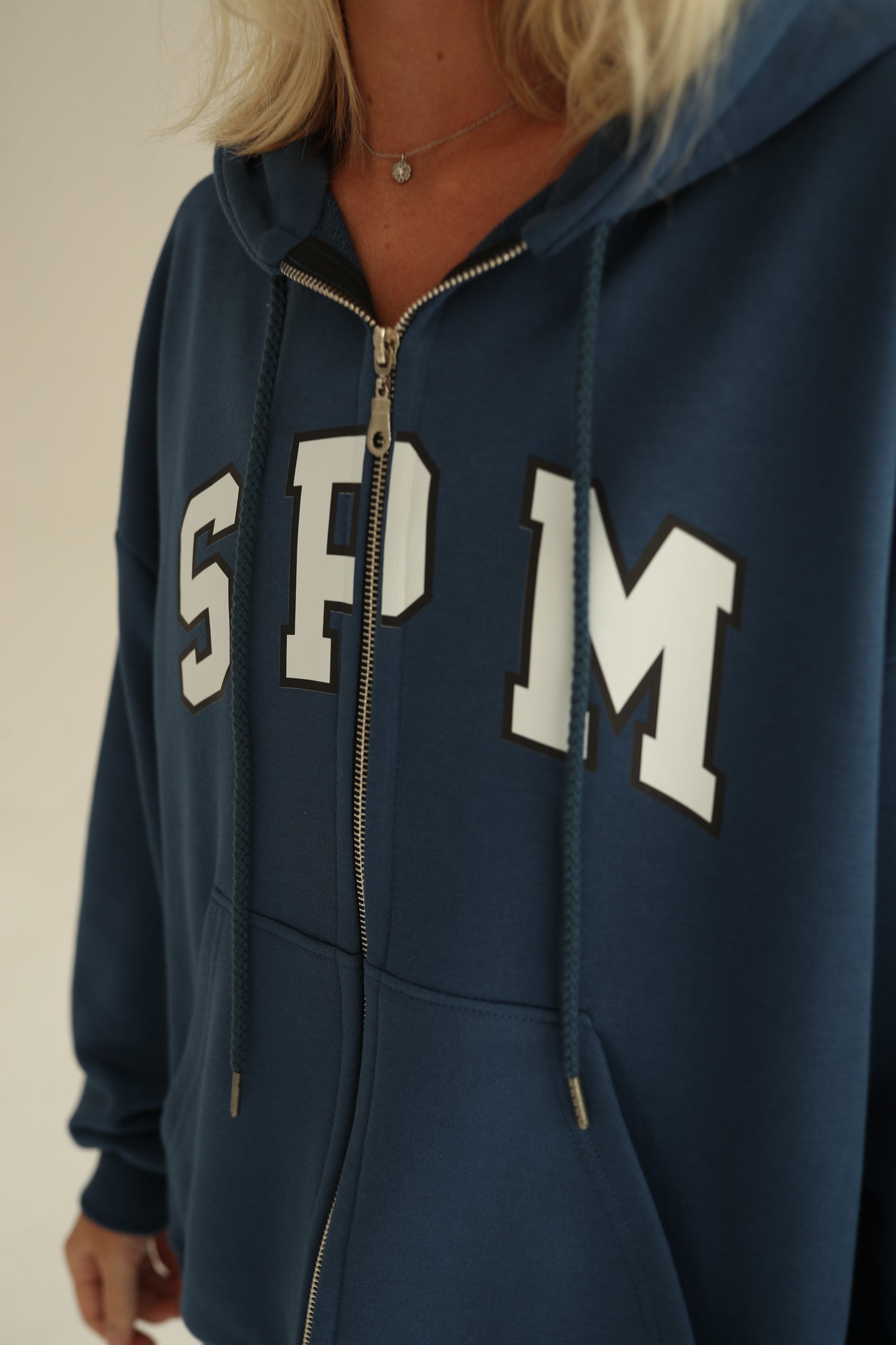 Midnight blue zip-up hoodie