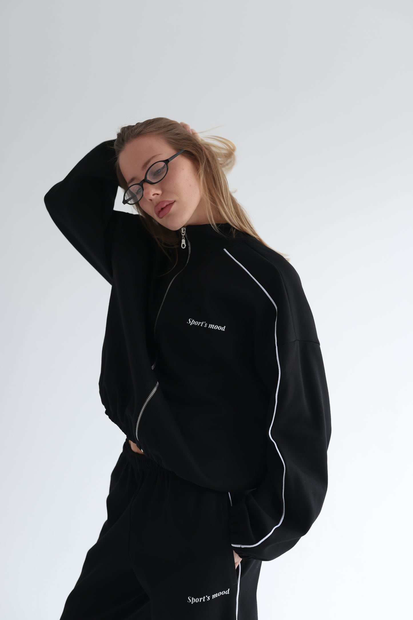 Black line track jacket