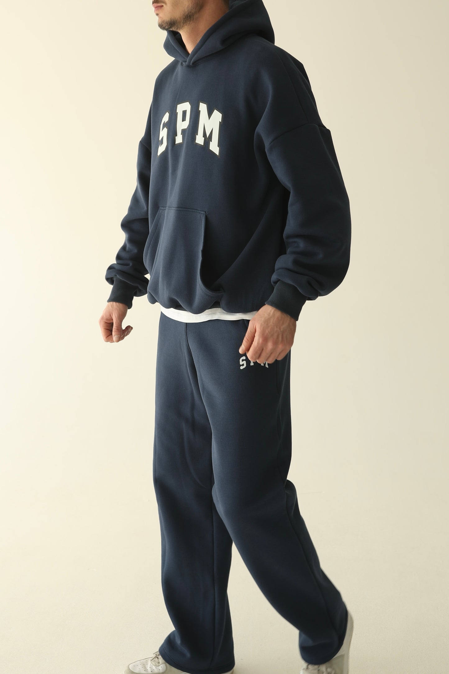 Men's Navy blue warm oversize hoodie