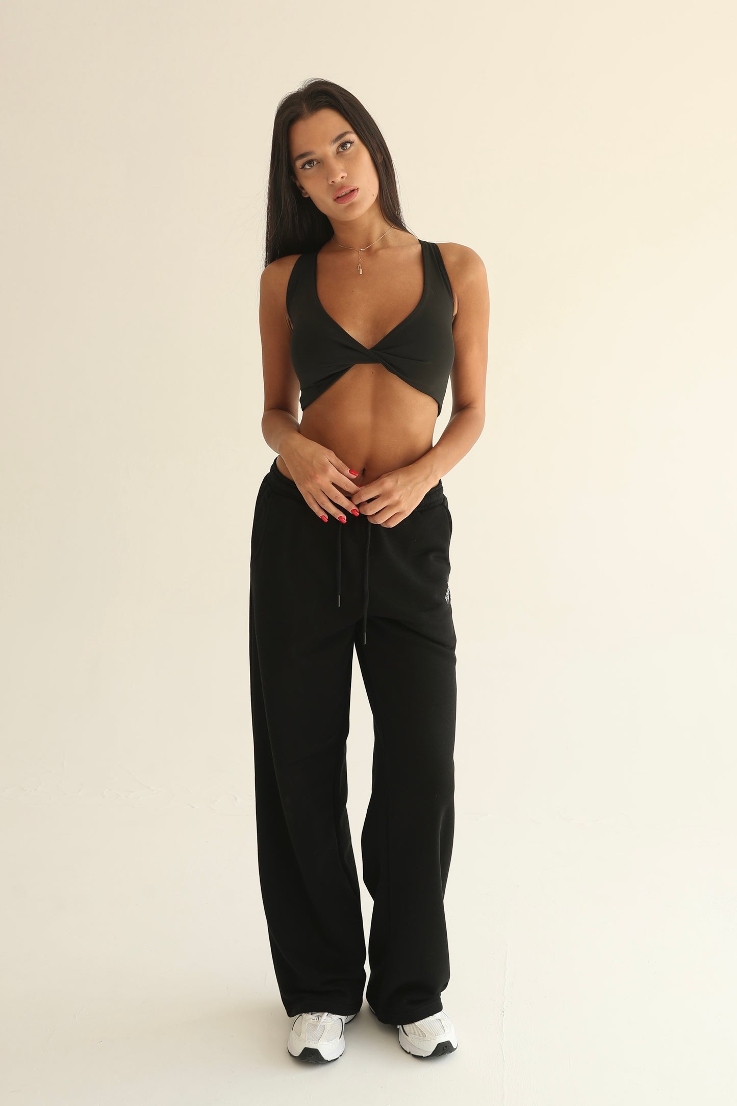 Black straight sweatpants