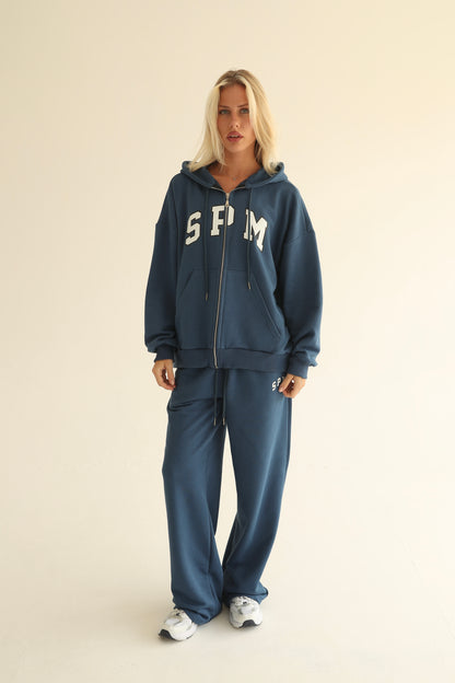 Midnight blue zip-up hoodie