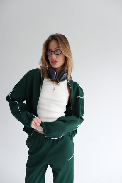 Forest green line track jacket
