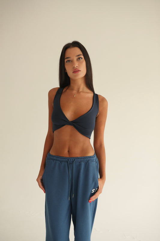 Dark blue twisted top