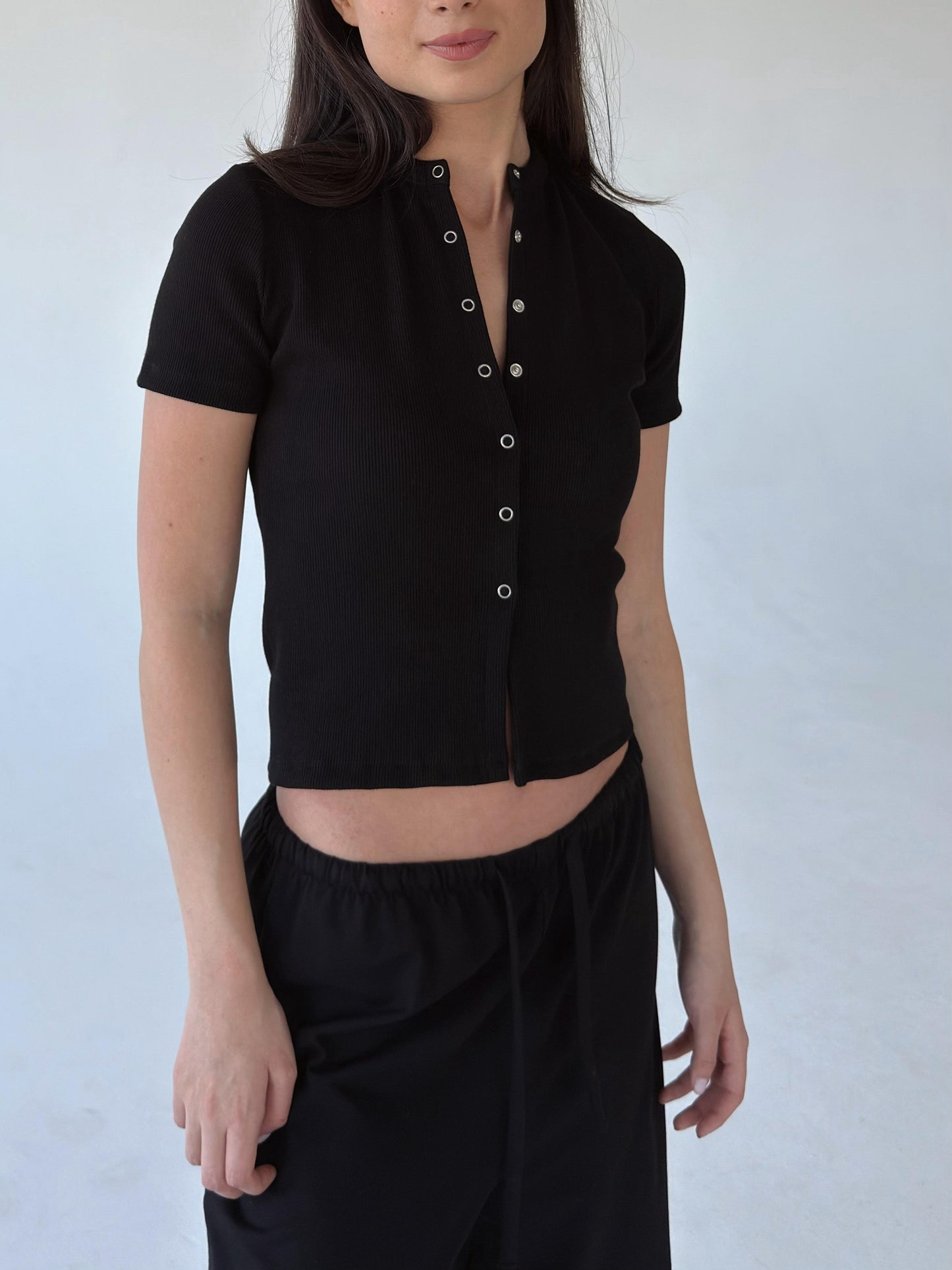 Black buttoned top