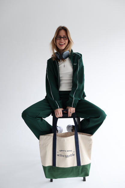 Forest green line track jacket