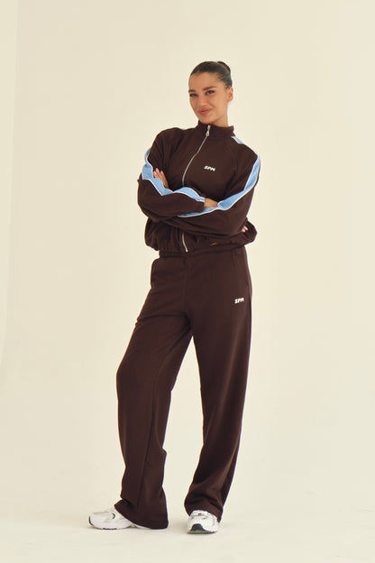 Dark brown straight sweatpants