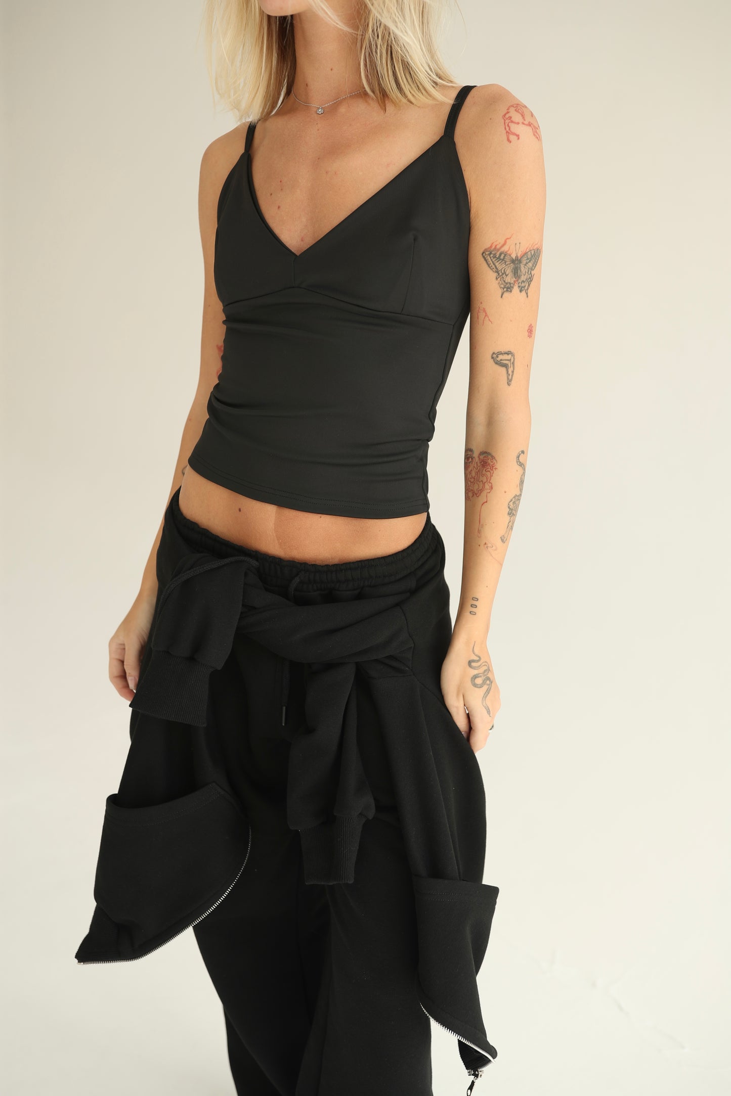 Black V neck top