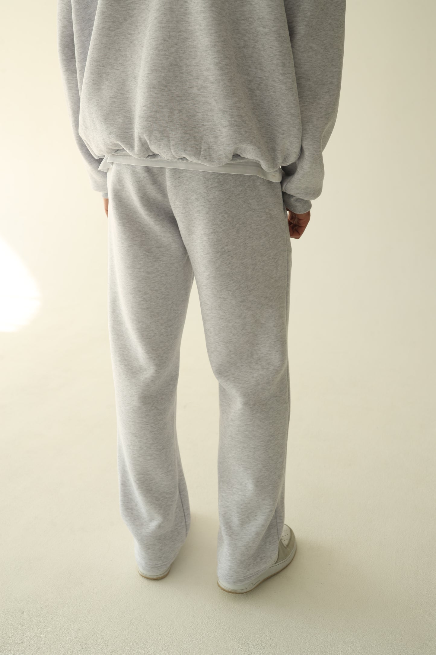 Men's Melange gray warm straight sweatpants