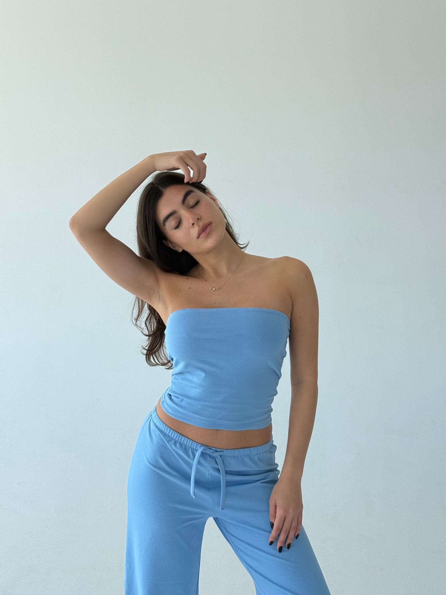 Baby blue tube top
