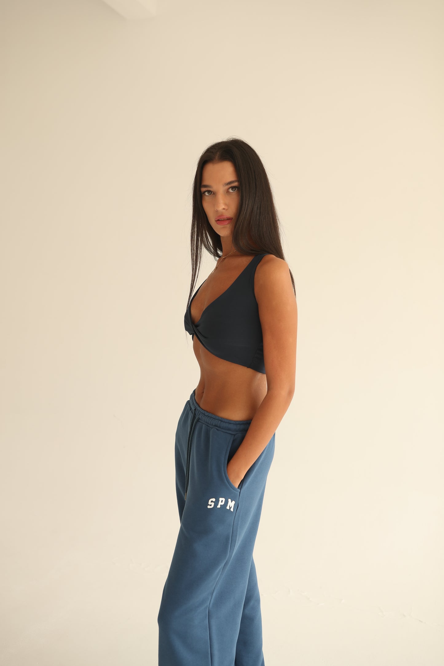 Dark blue twisted top