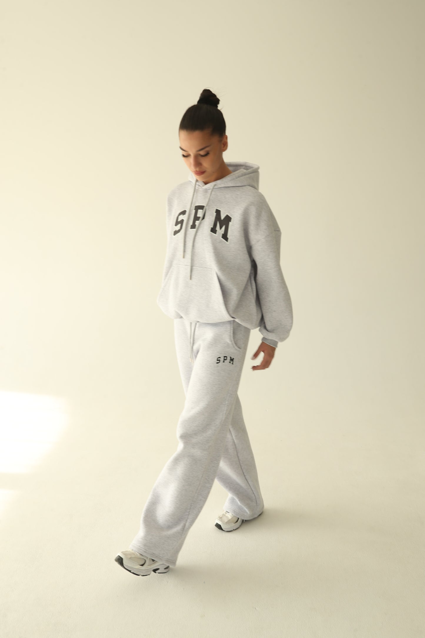 Melange gray warm hoodie