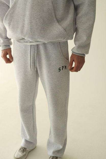 Men's Melange gray warm straight sweatpants