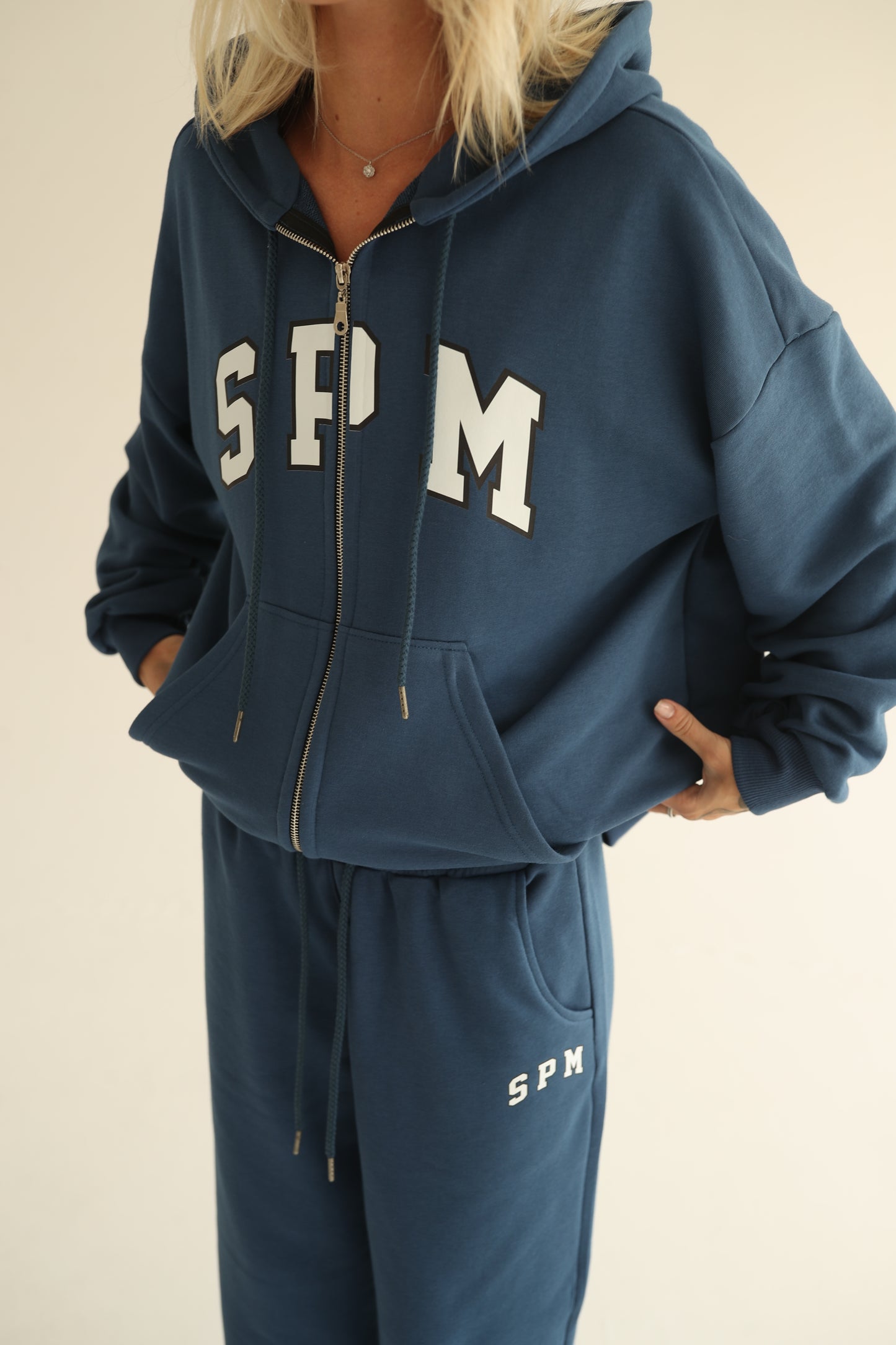 Midnight blue zip-up hoodie