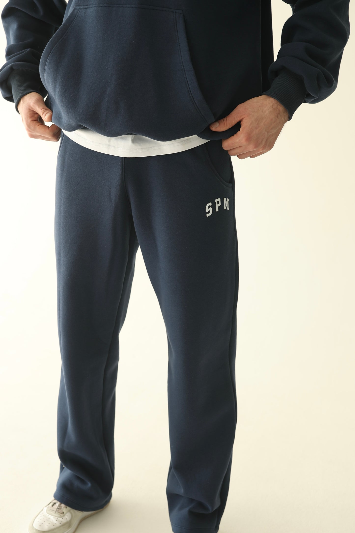 Men's Navy blue warm straight sweatpants