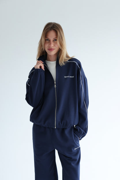Navy blue track line jacket