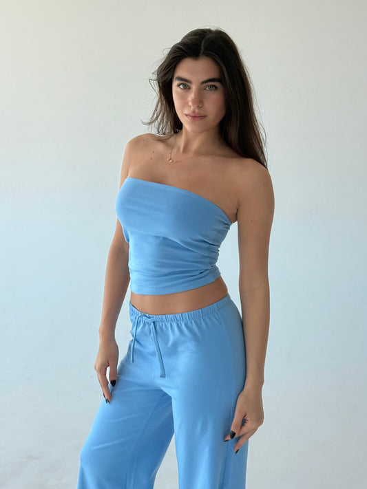 Baby blue tube top
