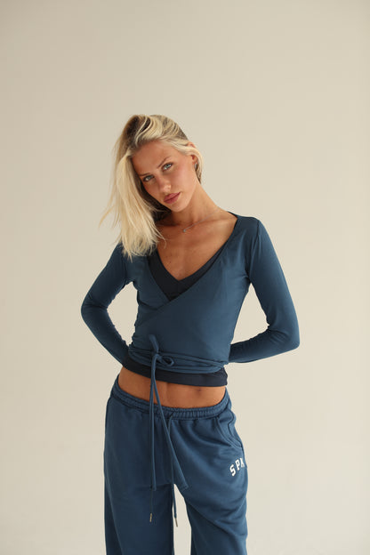 Midnight blue pilates cardigan