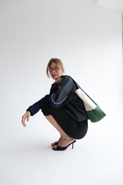 Graphite teal line sweatshirt