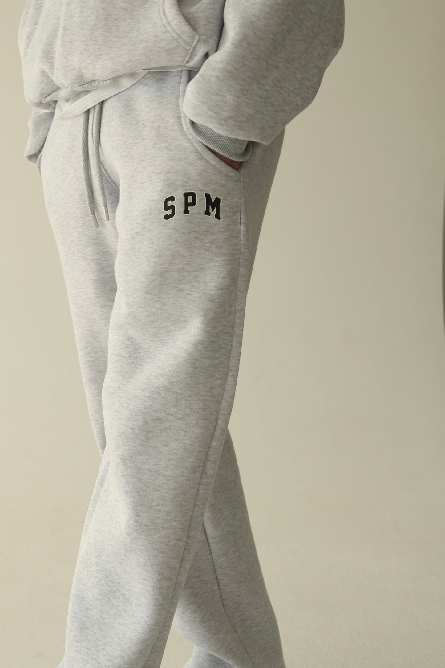 Men's Melange gray warm straight sweatpants