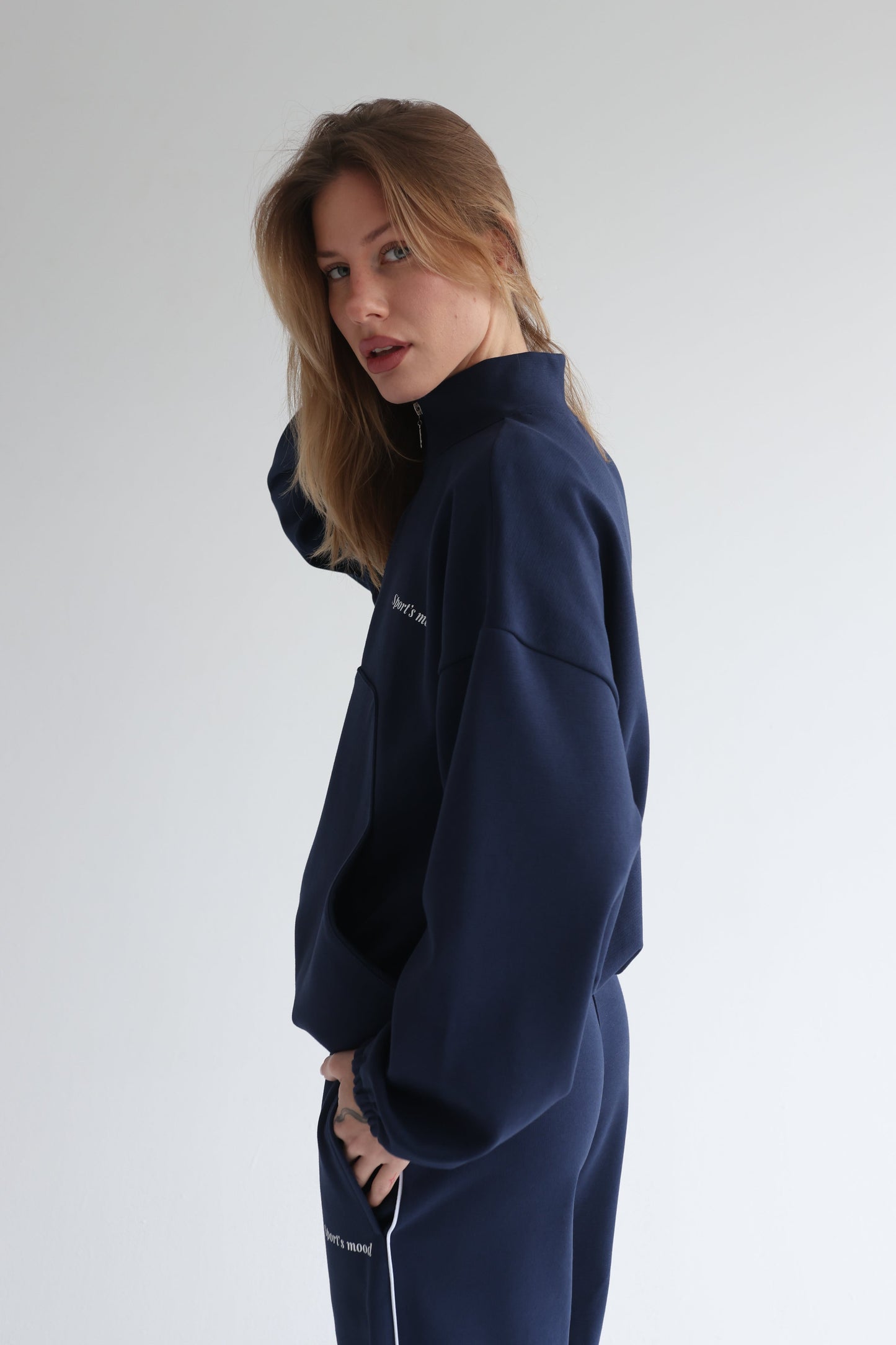 Navy blue air track jacket