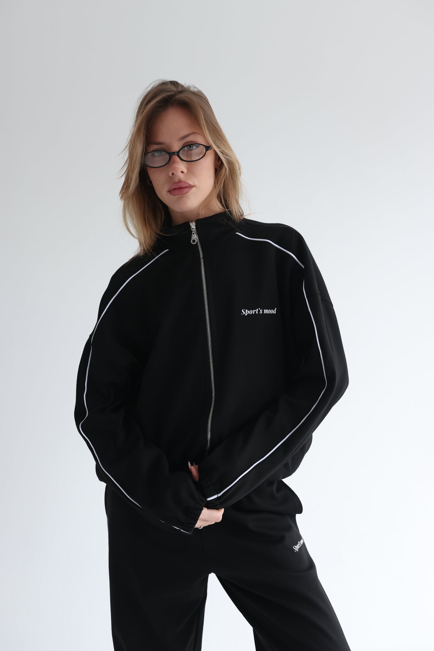 Black line track jacket
