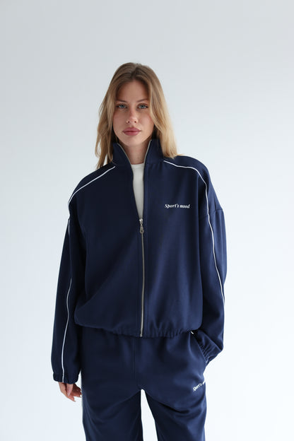 Navy blue track line jacket