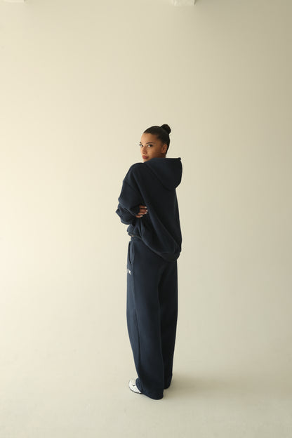 Navy blue warm oversize hoodie