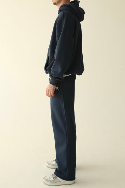 Men's Navy blue warm straight sweatpants