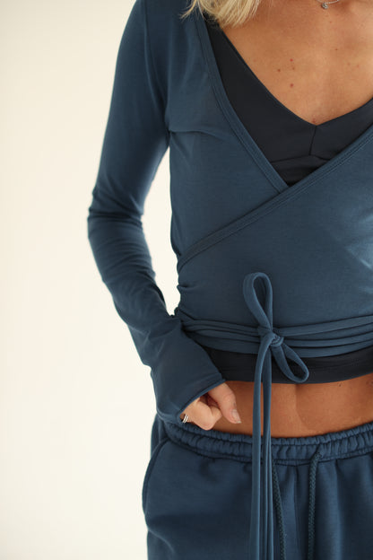 Midnight blue pilates cardigan