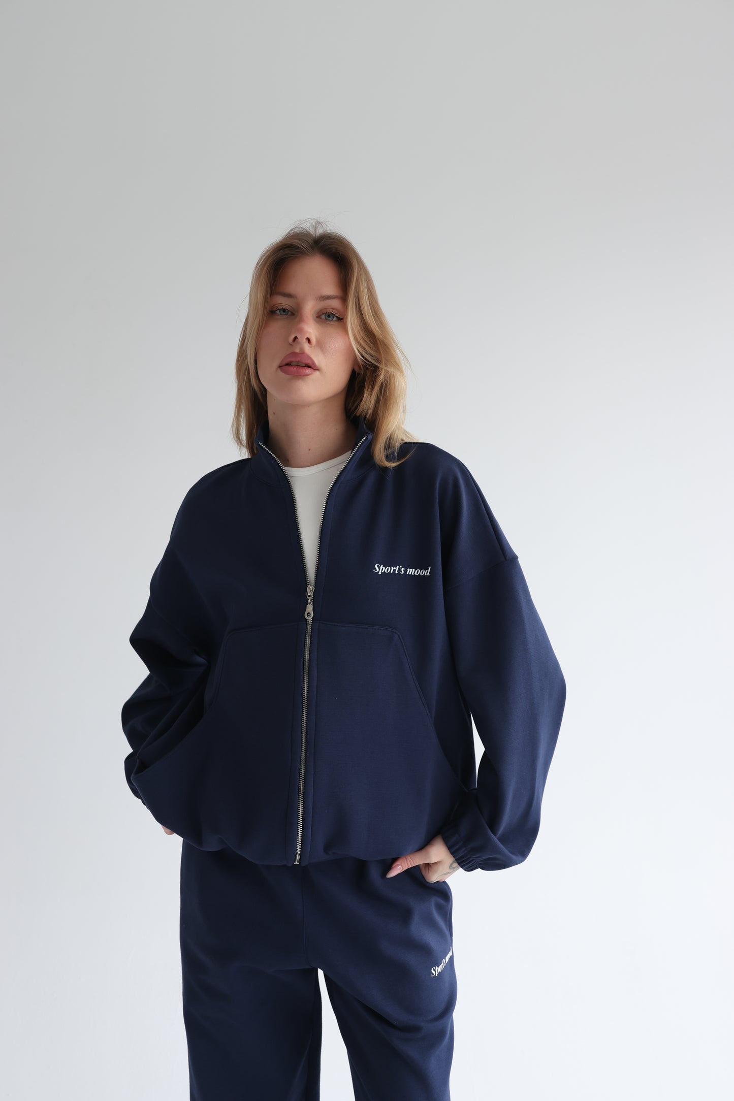 Navy blue air track jacket