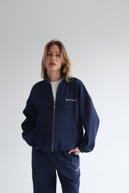 Navy blue air track jacket