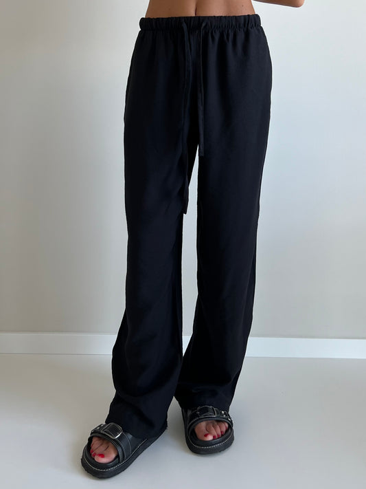 Black linen lounge pants