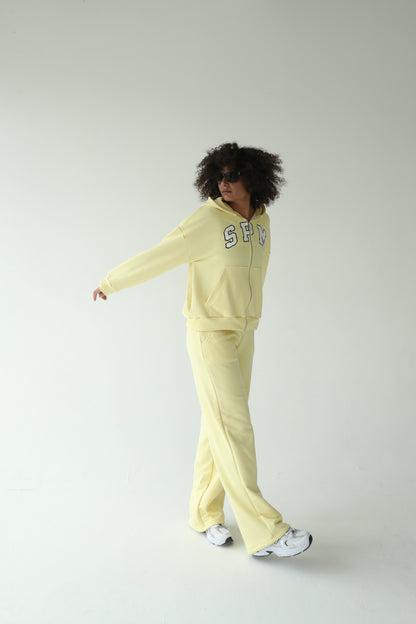 ლიმონისფერი სწორი სპორტული შარვალი