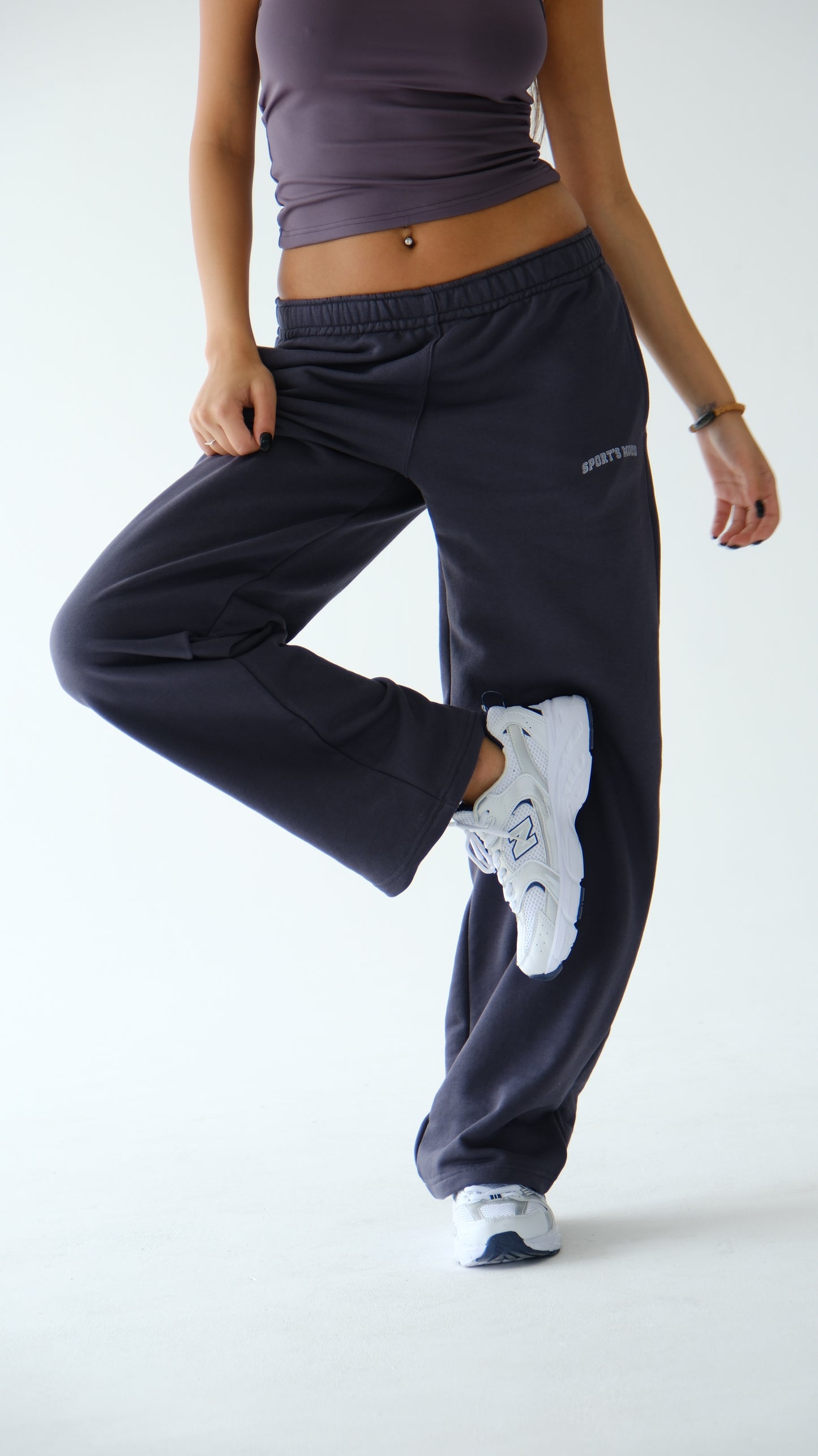 Dark gray straight sweatpants