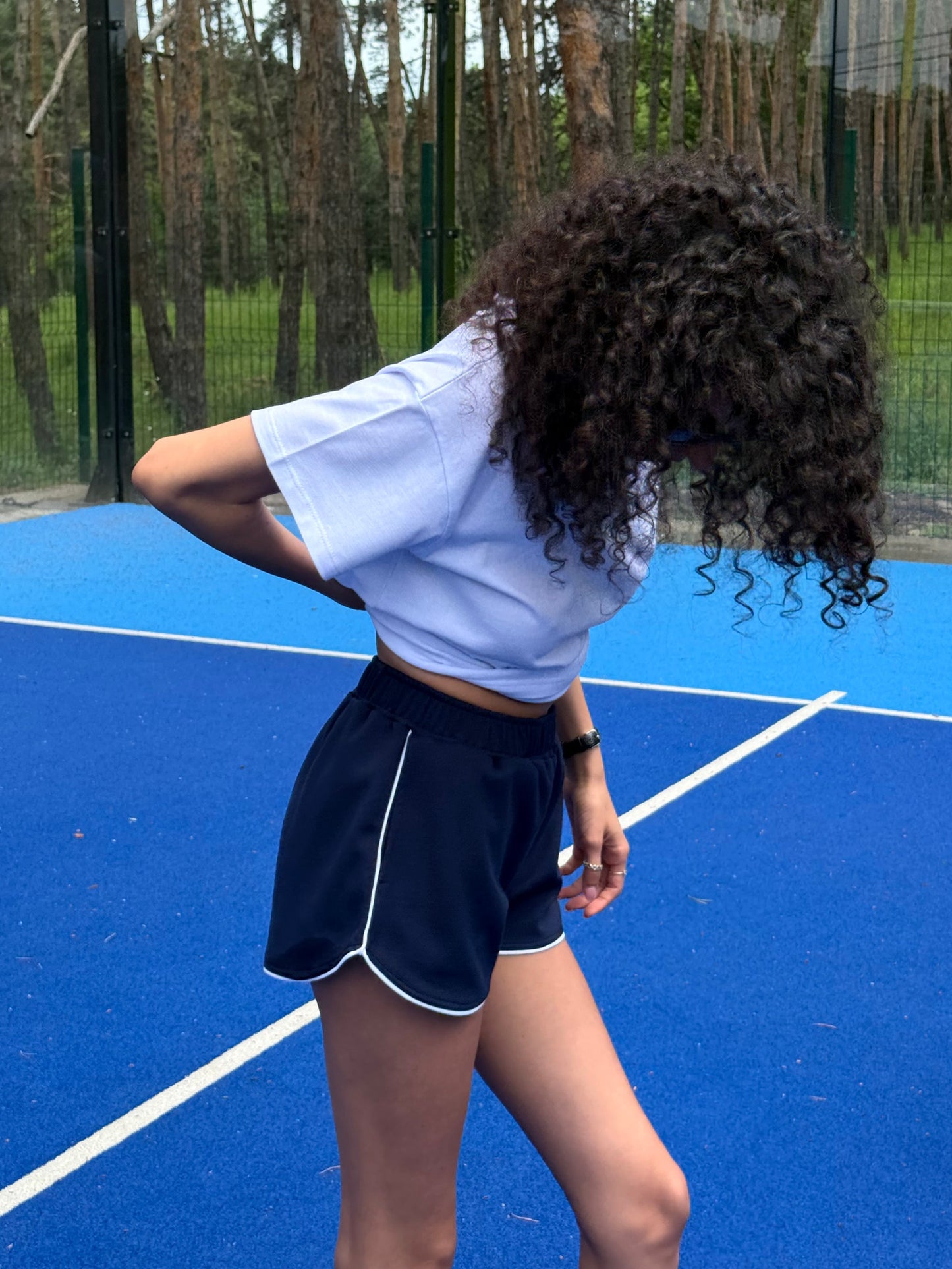 Navy blue sunny sprint shorts