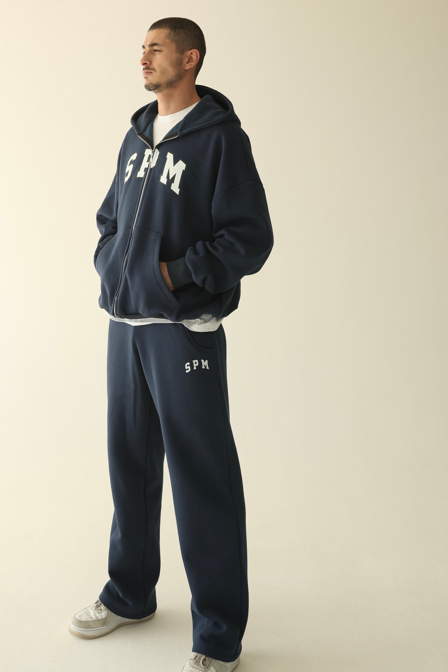 Men's Navy blue warm straight sweatpants