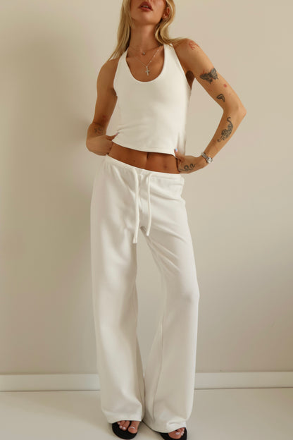 Waffle white pants