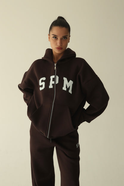 ყავისფერი დათბილული ჟაკეტი