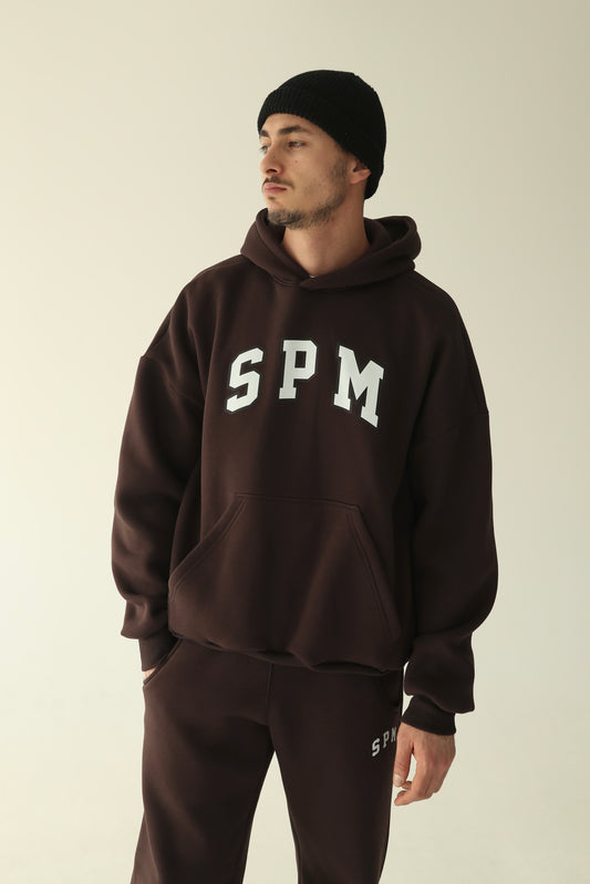 ყავისფერი დათბილული ჰუდი