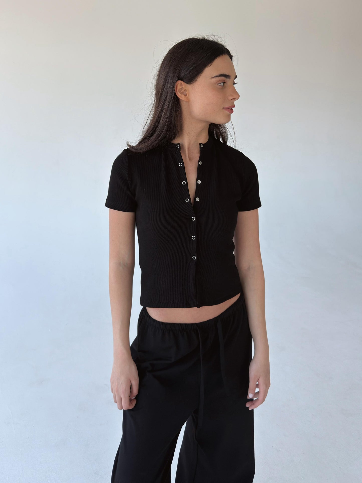 Black buttoned top