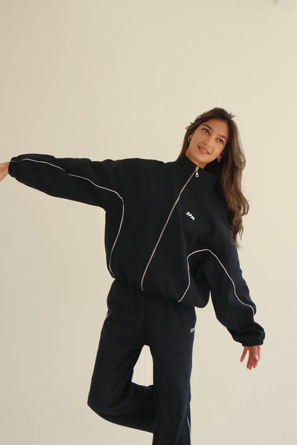 Dark blue arc Line track jacket