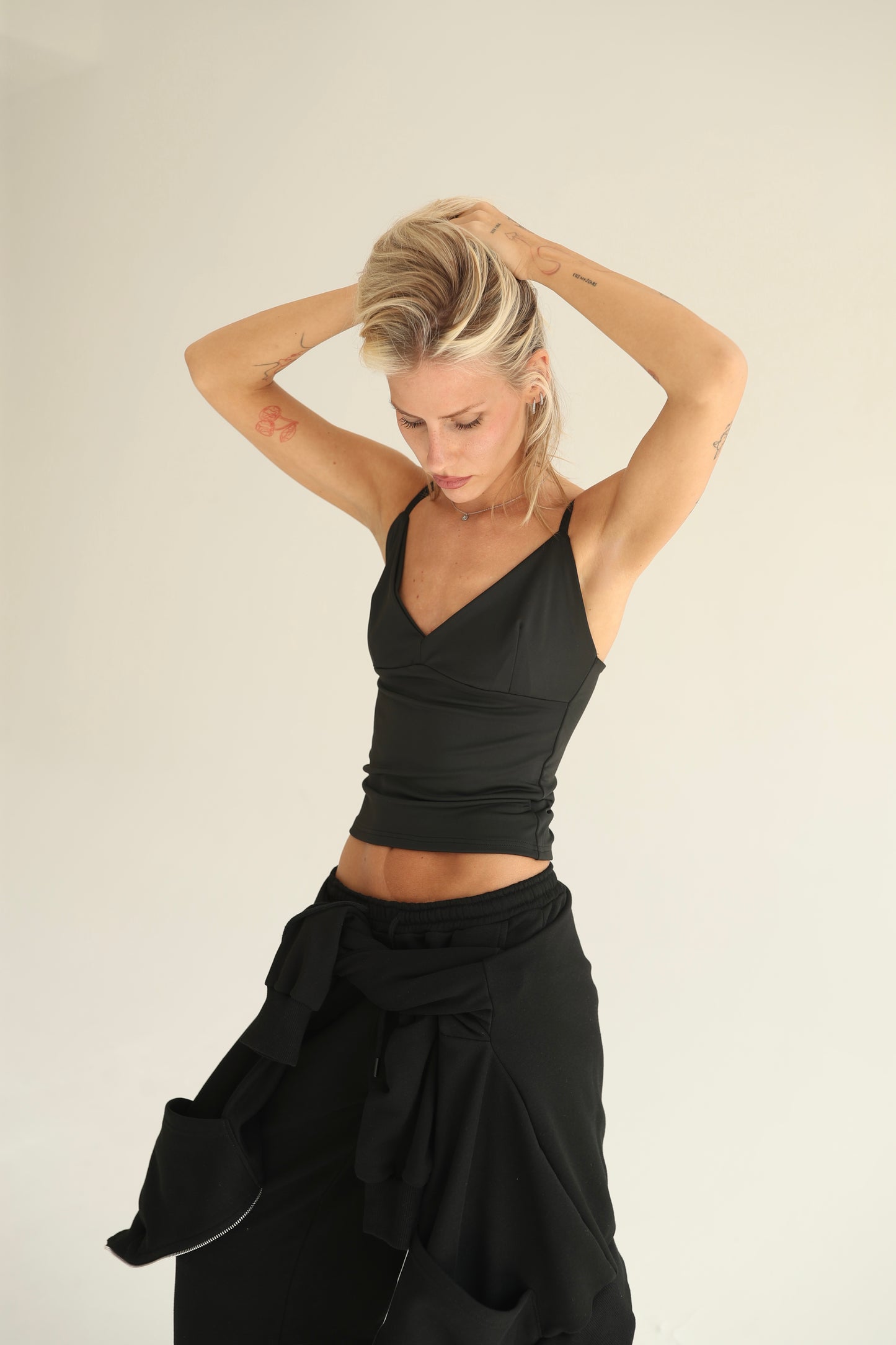 Black V neck top
