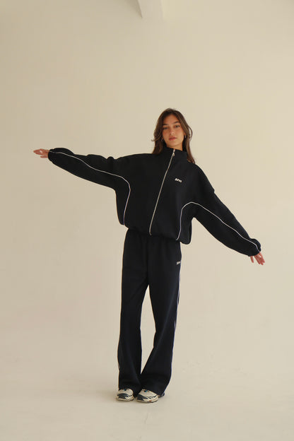 Dark blue arc Line track jacket
