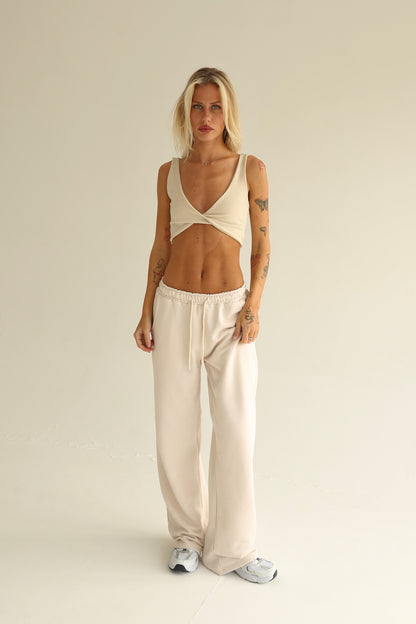 Vanilla cream straight sweatpants