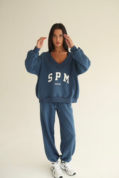 Midnight blue V neck sweatshirt