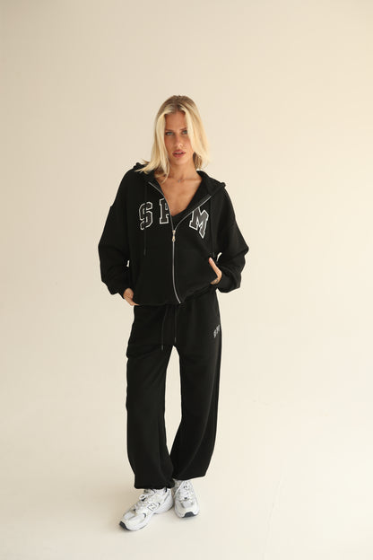 Black zip-up hoodie