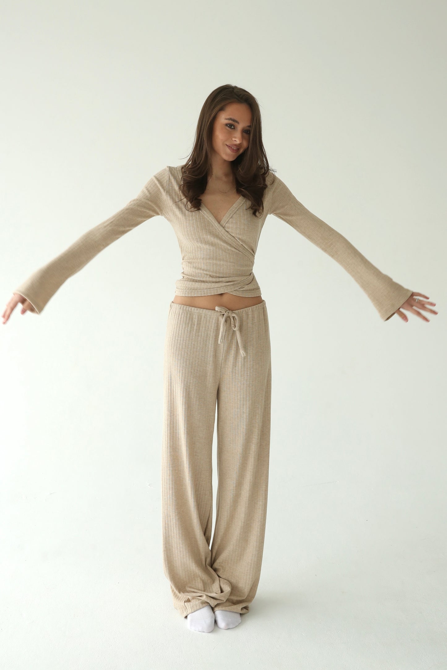 Vanilla cream ribbed cotton cardigan