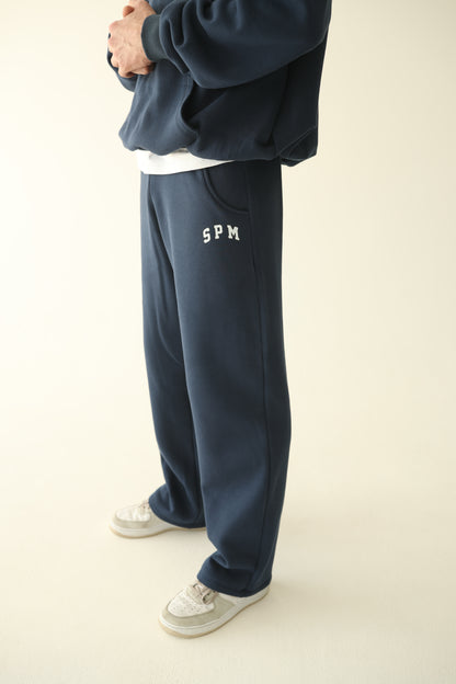 Men's Navy blue warm straight sweatpants